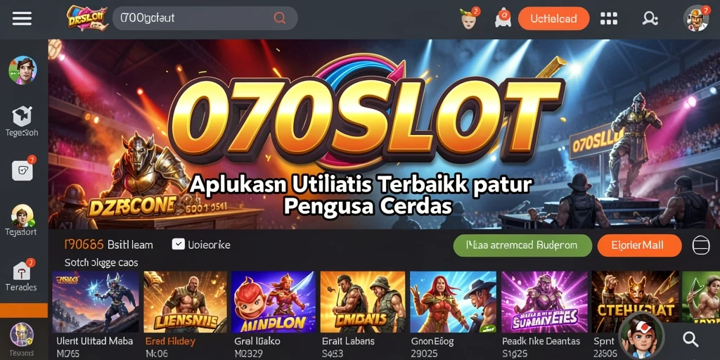Tampilan antarmuka pengguna 070SLOT yang sederhana dan fungsional.