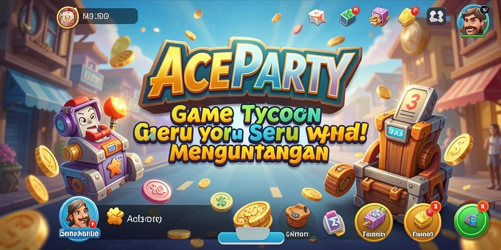 Screenshot utama ACEPARTY menampilkan keseruan pesta Tycoon yang mengasyikkan.