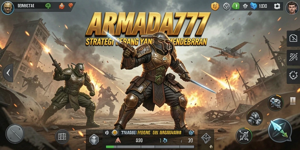 Tampilan gameplay menegangkan dari ARMADA777 dalam pertempuran strategi.