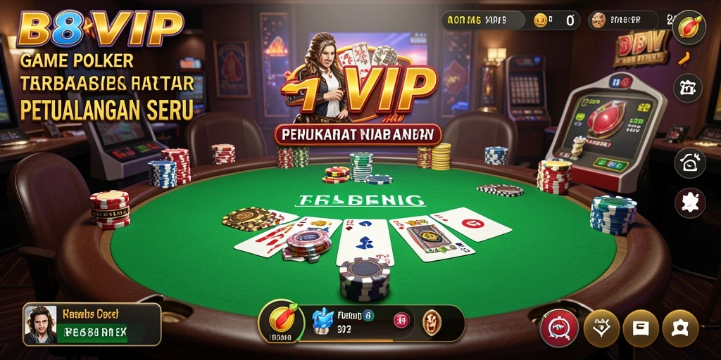 Screenshot gameplay B8VIP menampilkan momen seru dalam permainan Poker.