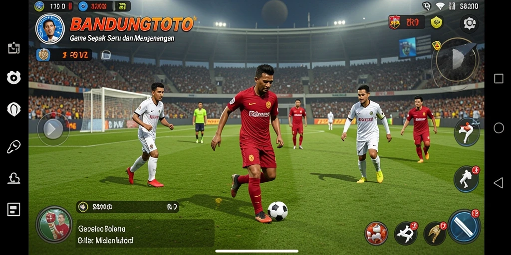 Tampilan gameplay seru dalam BANDUNGTOTO dengan aksi sepak bola yang mendebarkan.