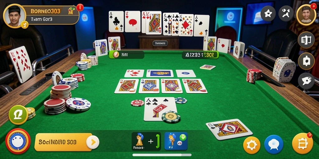 Tampilan gameplay Gaple yang menarik di BORNEO303.