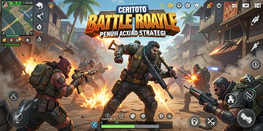 Tampilan gameplay seru CERITOTO dalam pertarungan Battle Royale.