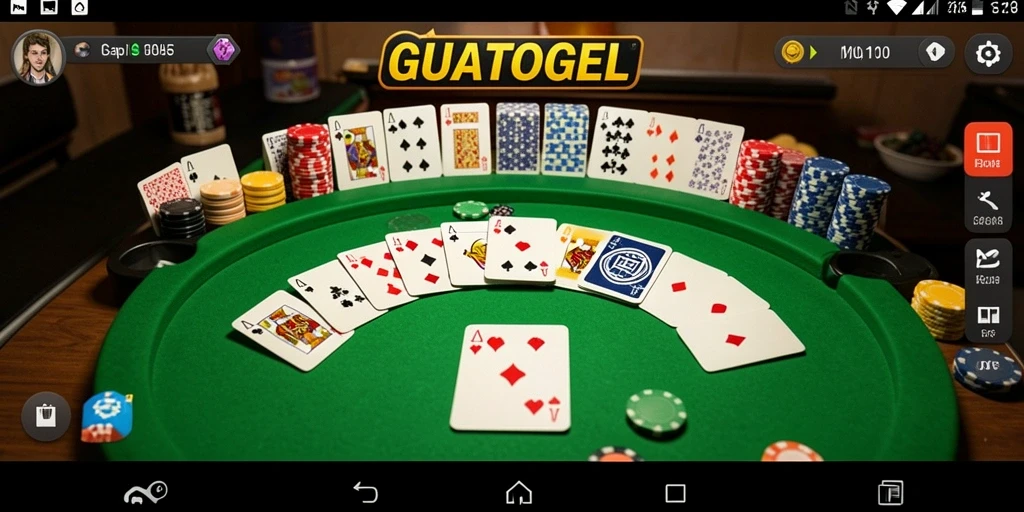 Screenshot GUATOGEL menampilkan pemain sedang menikmati permainan Gaple.