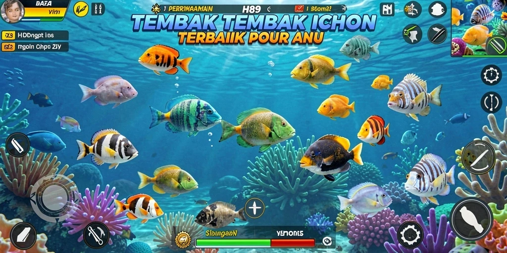 Tampilan gameplay H89 dengan aksi menangkap ikan yang seru.