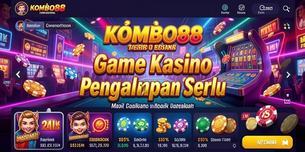 Tampilan gameplay menakjubkan dari KOMBO88 dengan suasana kasino yang seru.