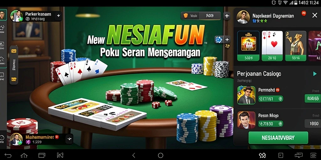 Tampilan gameplay Poker yang menegangkan dalam NESIAFUN.