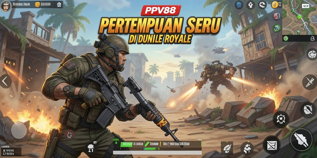 Tampilan gameplay seru di PPV88 dengan aksi Battle Royale.