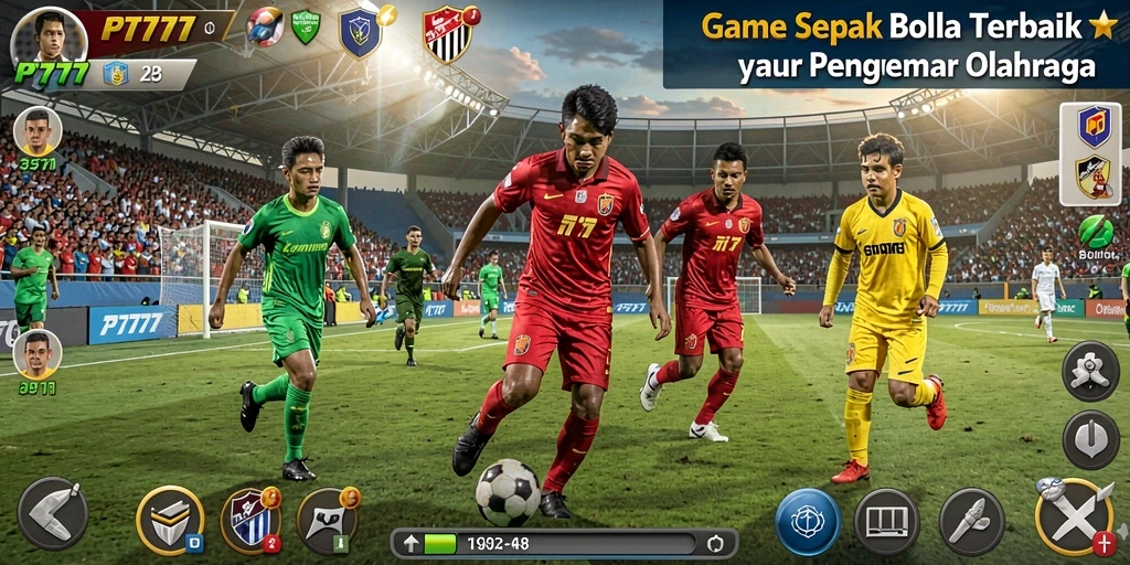 Tampilan gameplay <strong>PT777</strong> yang menakjubkan saat pertandingan sepak bola berlangsung.