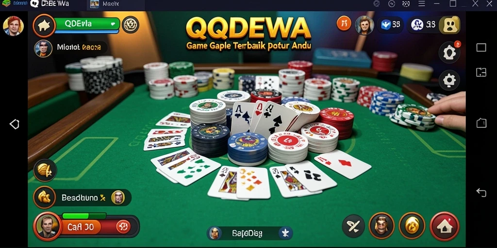 Screenshot gameplay QQDEWA menampilkan serunya bermain Gaple.