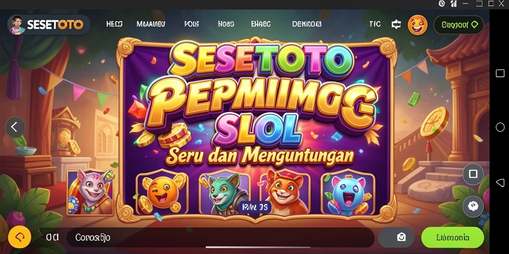 Screenshot SESETOTO menampilkan gameplay Slot yang menarik dan penuh warna.