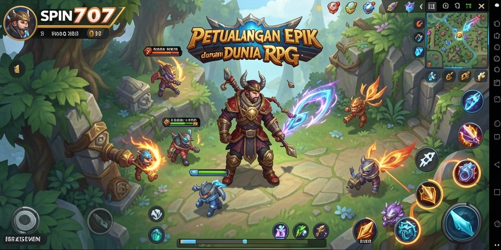 Screen utama SPIN707 menunjukkan aksi pertempuran RPG yang seru.